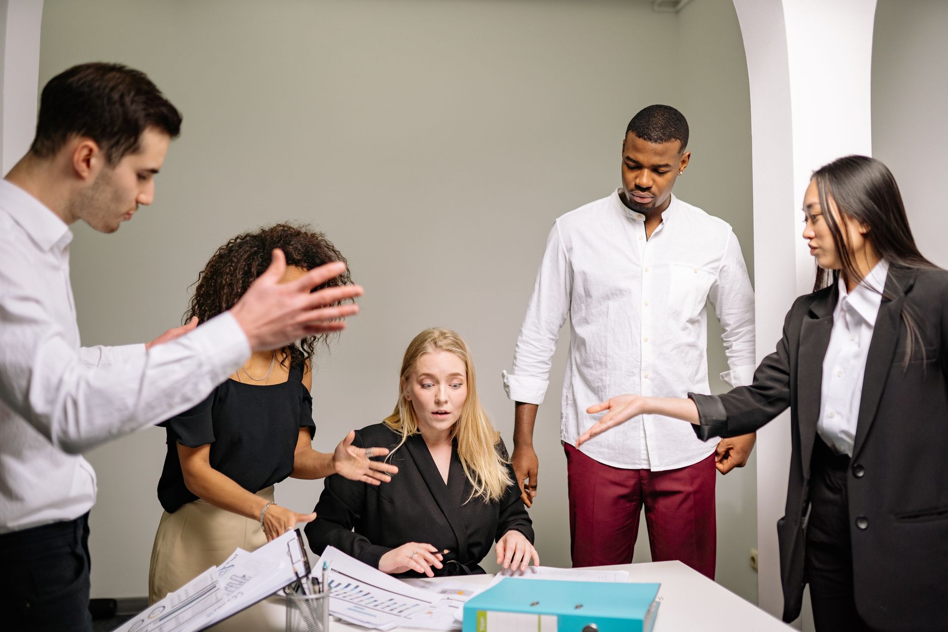 Employees in a modern workplace health setting.